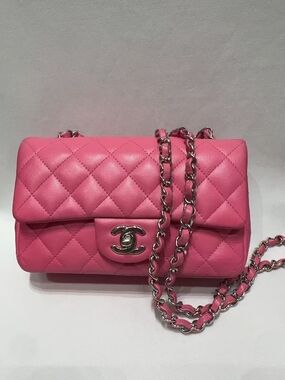 CHANEL Pink Quilted Leather Classic Flap Crossbody